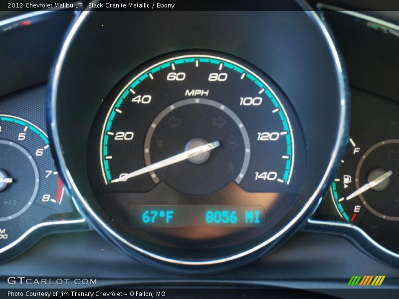 Black Granite Metallic / Ebony 2012 Chevrolet Malibu LT
