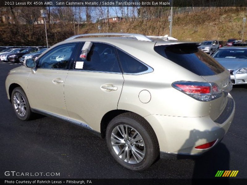 Satin Cashmere Metallic / Saddle Tan/Espresso Birds Eye Maple 2013 Lexus RX 450h AWD