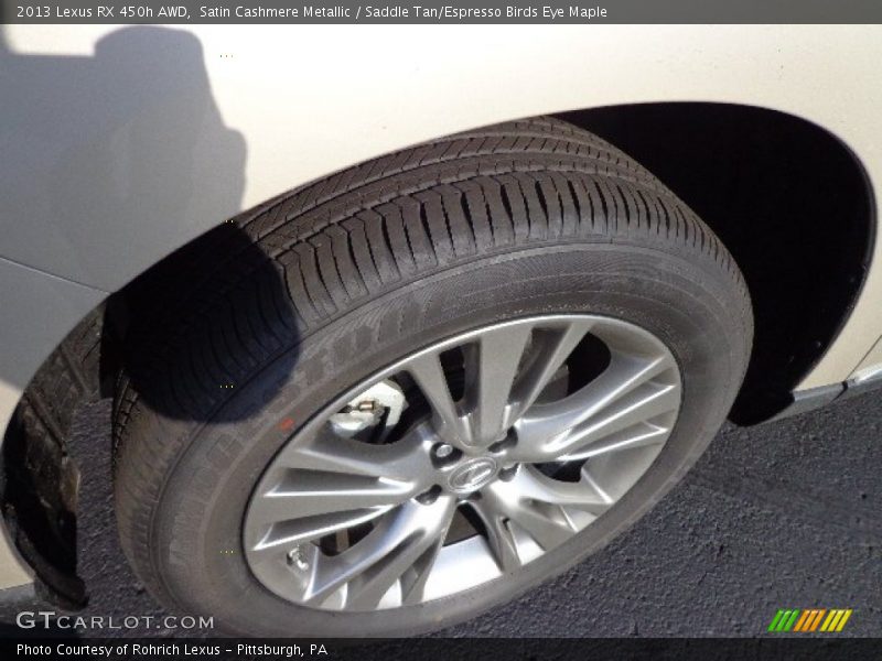 Satin Cashmere Metallic / Saddle Tan/Espresso Birds Eye Maple 2013 Lexus RX 450h AWD