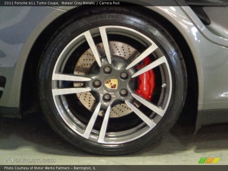 Meteor Grey Metallic / Carrera Red 2011 Porsche 911 Turbo Coupe