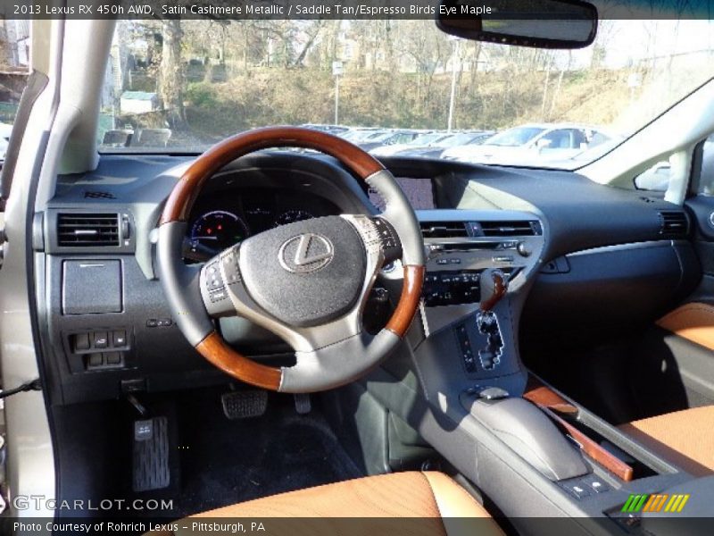 Satin Cashmere Metallic / Saddle Tan/Espresso Birds Eye Maple 2013 Lexus RX 450h AWD