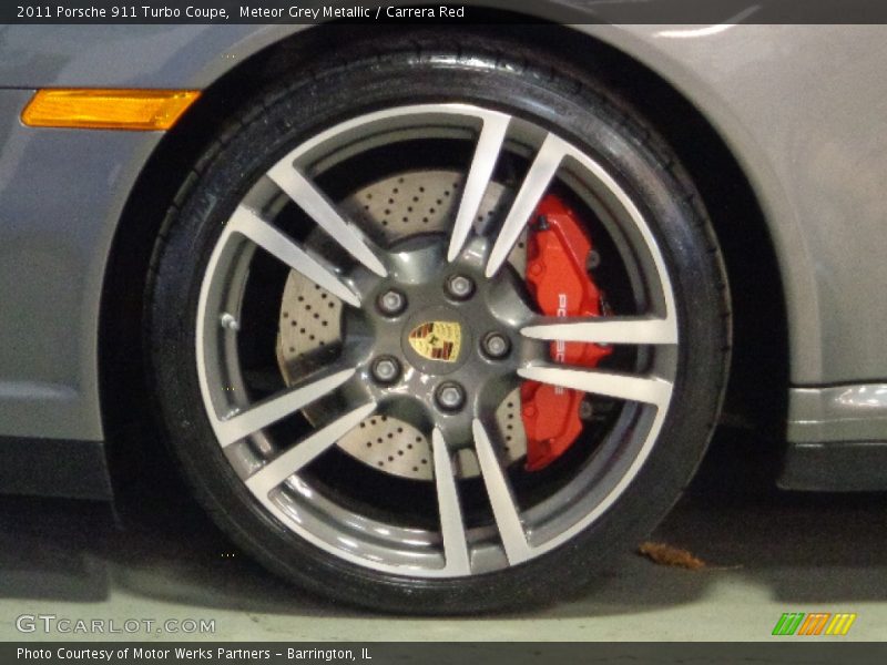 Meteor Grey Metallic / Carrera Red 2011 Porsche 911 Turbo Coupe