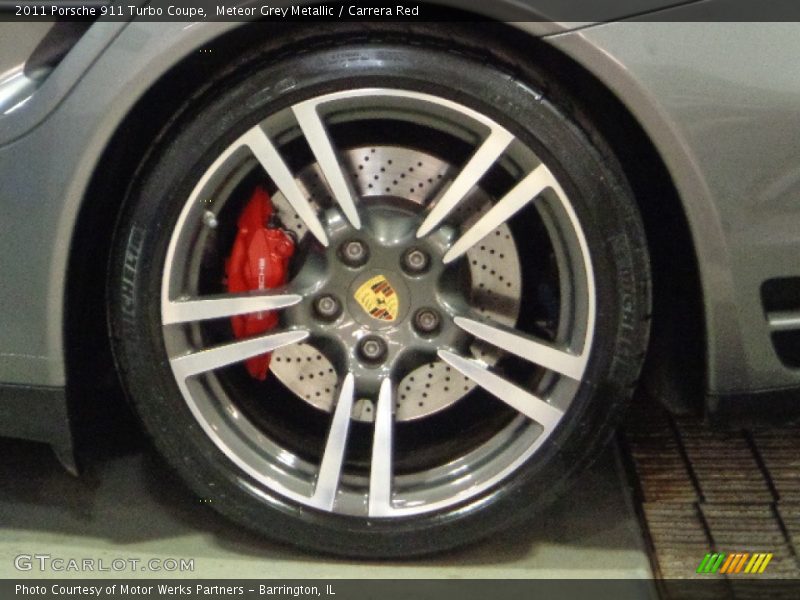 Meteor Grey Metallic / Carrera Red 2011 Porsche 911 Turbo Coupe