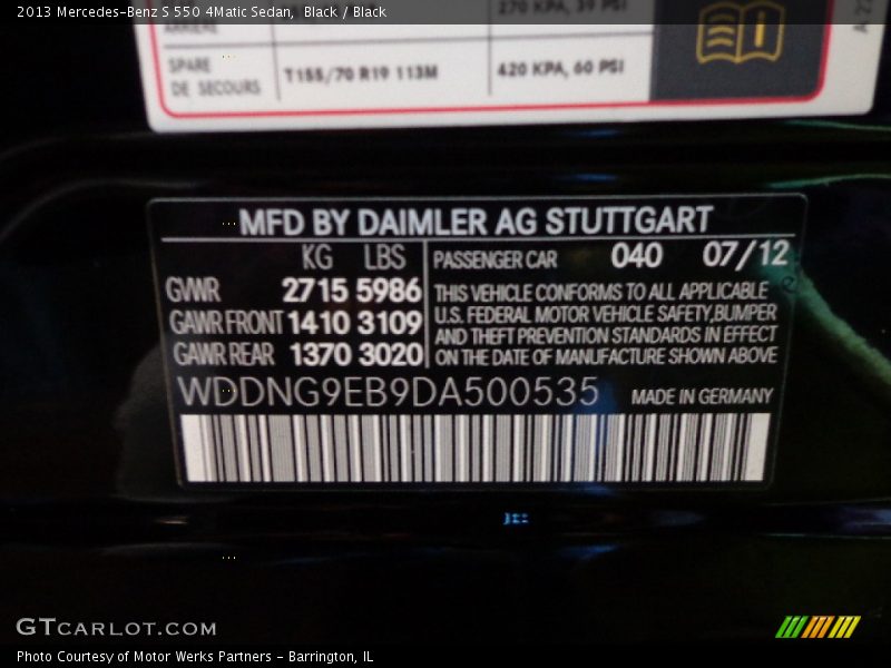 Black / Black 2013 Mercedes-Benz S 550 4Matic Sedan