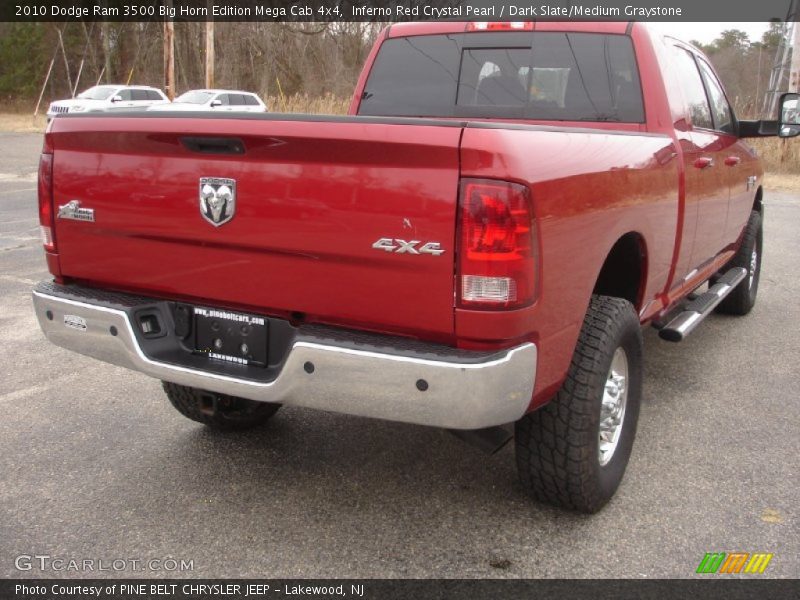 Inferno Red Crystal Pearl / Dark Slate/Medium Graystone 2010 Dodge Ram 3500 Big Horn Edition Mega Cab 4x4