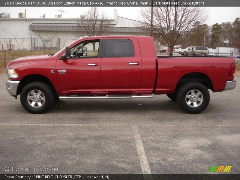  2010 Ram 3500 Big Horn Edition Mega Cab 4x4 Inferno Red Crystal Pearl