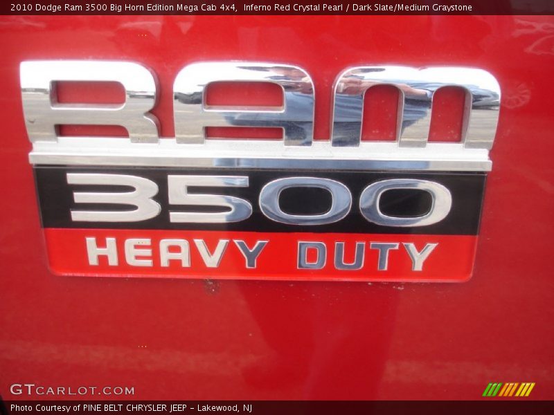 Inferno Red Crystal Pearl / Dark Slate/Medium Graystone 2010 Dodge Ram 3500 Big Horn Edition Mega Cab 4x4