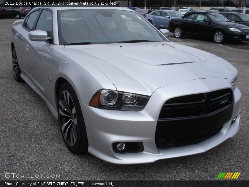 Bright Silver Metallic / Black/Red 2012 Dodge Charger SRT8