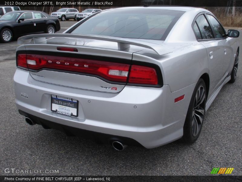 Bright Silver Metallic / Black/Red 2012 Dodge Charger SRT8