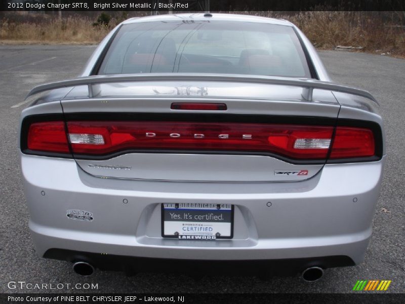 Bright Silver Metallic / Black/Red 2012 Dodge Charger SRT8