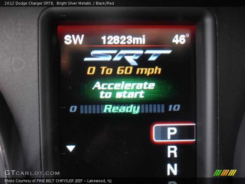 Bright Silver Metallic / Black/Red 2012 Dodge Charger SRT8