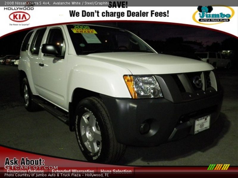 Avalanche White / Steel/Graphite 2008 Nissan Xterra S 4x4
