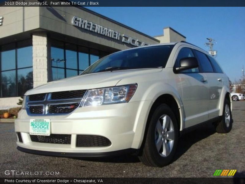 Pearl White Tri Coat / Black 2013 Dodge Journey SE