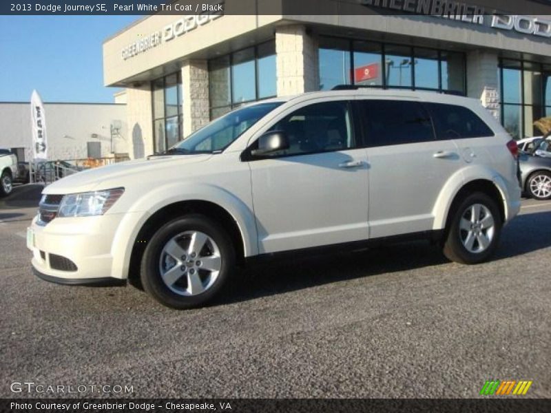 Pearl White Tri Coat / Black 2013 Dodge Journey SE