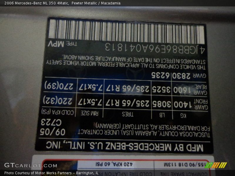 Pewter Metallic / Macadamia 2006 Mercedes-Benz ML 350 4Matic