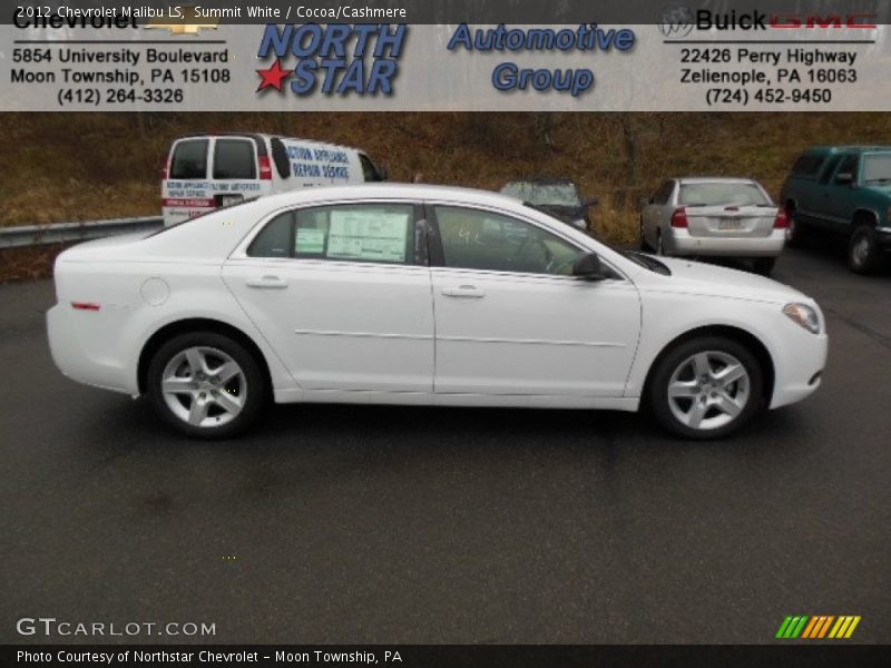 Summit White / Cocoa/Cashmere 2012 Chevrolet Malibu LS