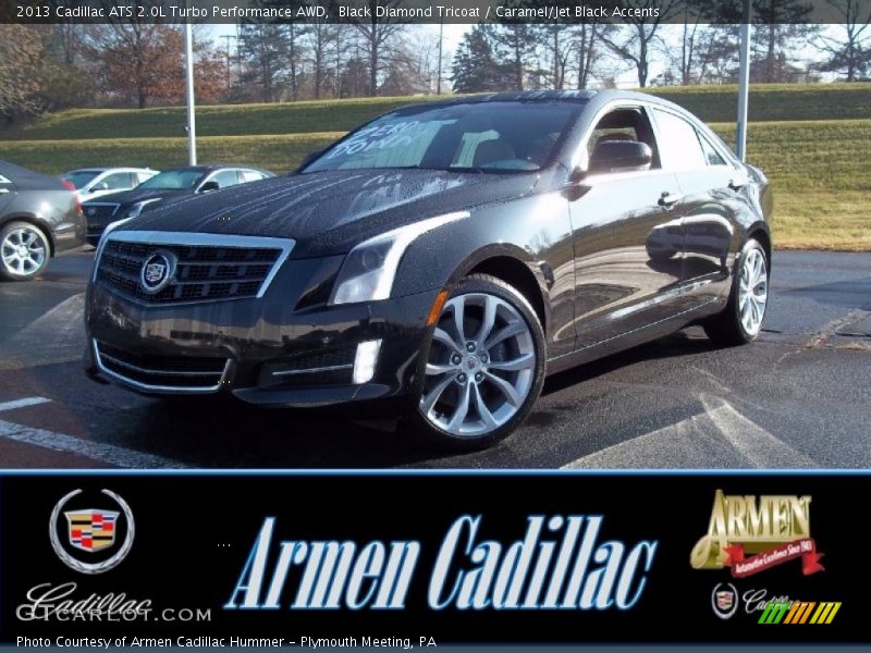 Black Diamond Tricoat / Caramel/Jet Black Accents 2013 Cadillac ATS 2.0L Turbo Performance AWD