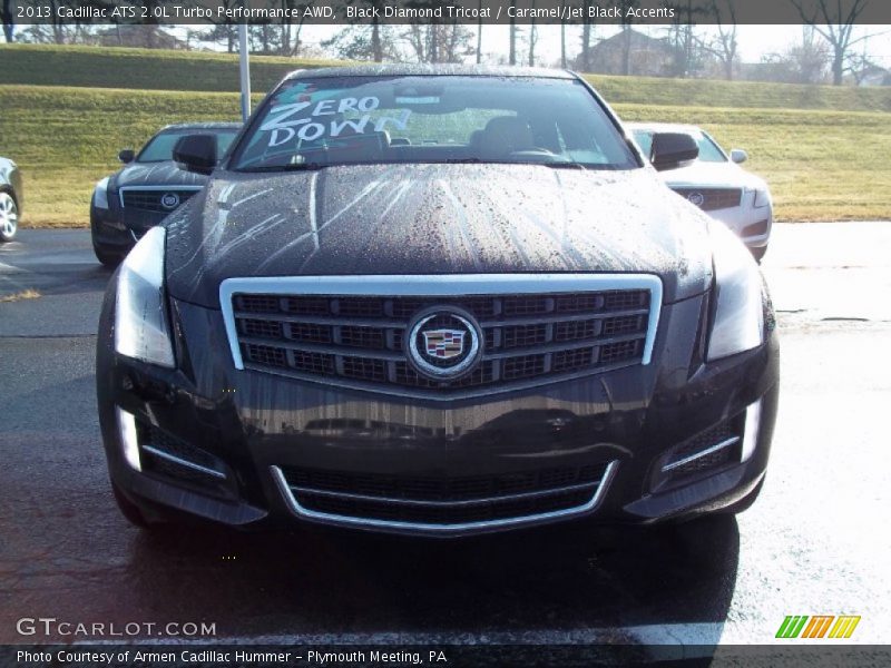 Black Diamond Tricoat / Caramel/Jet Black Accents 2013 Cadillac ATS 2.0L Turbo Performance AWD