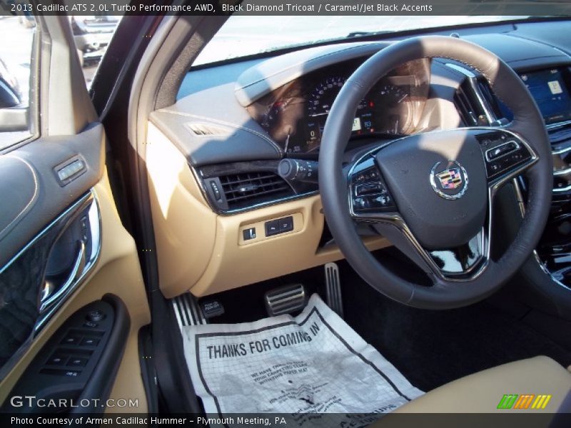 Black Diamond Tricoat / Caramel/Jet Black Accents 2013 Cadillac ATS 2.0L Turbo Performance AWD