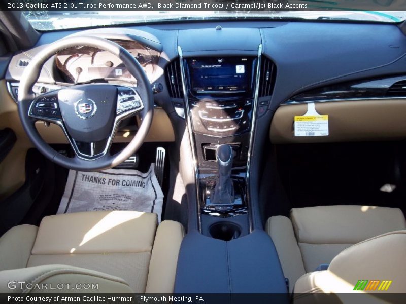 Black Diamond Tricoat / Caramel/Jet Black Accents 2013 Cadillac ATS 2.0L Turbo Performance AWD
