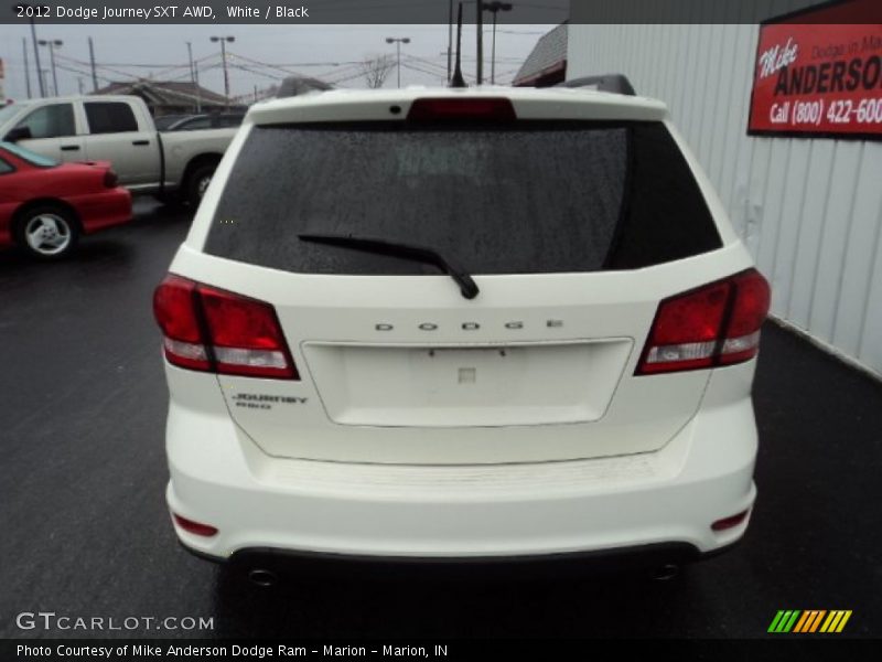 White / Black 2012 Dodge Journey SXT AWD