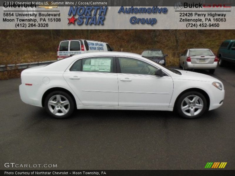 Summit White / Cocoa/Cashmere 2012 Chevrolet Malibu LS