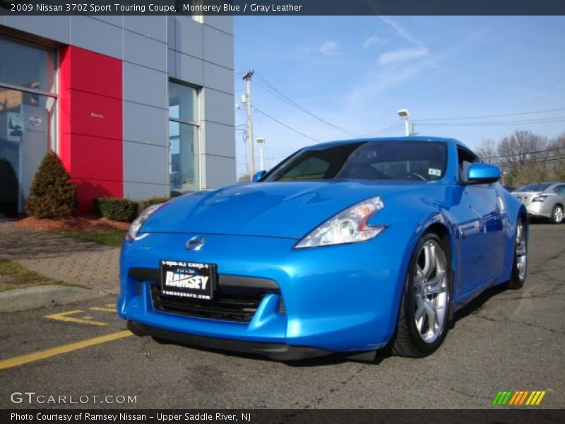 Monterey Blue / Gray Leather 2009 Nissan 370Z Sport Touring Coupe