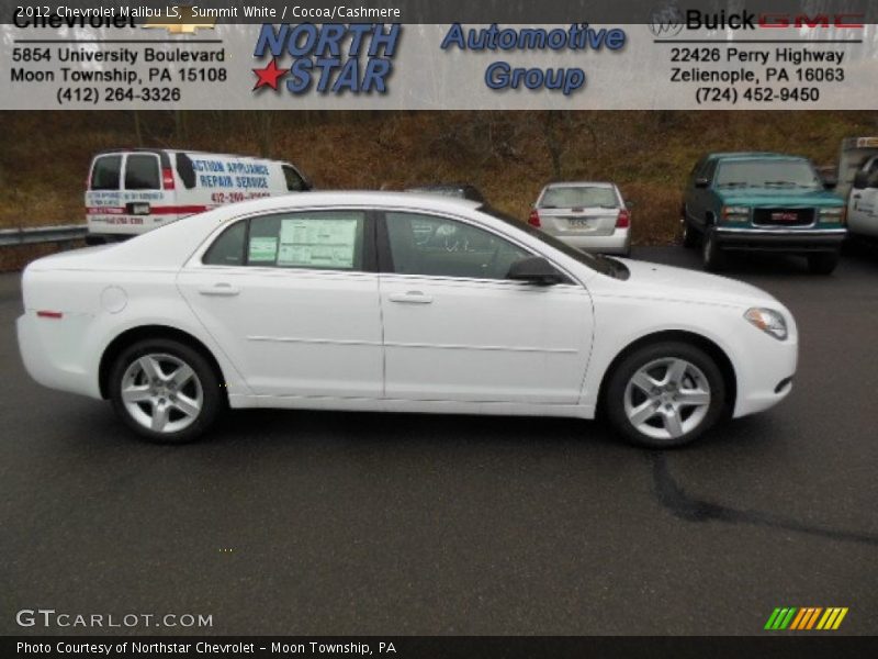 Summit White / Cocoa/Cashmere 2012 Chevrolet Malibu LS