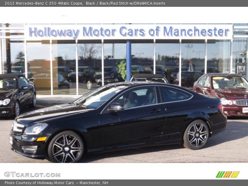 Black / Black/Red Stitch w/DINAMICA Inserts 2013 Mercedes-Benz C 350 4Matic Coupe