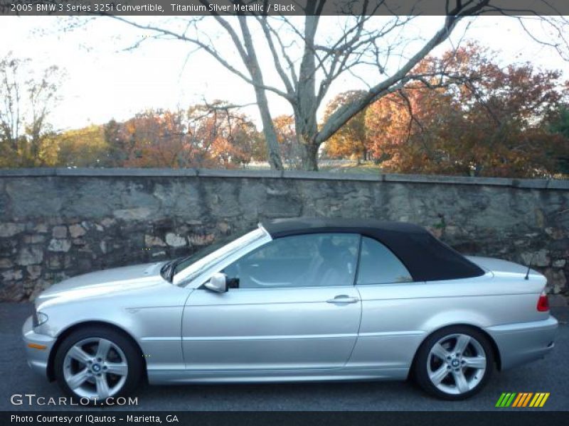 Titanium Silver Metallic / Black 2005 BMW 3 Series 325i Convertible