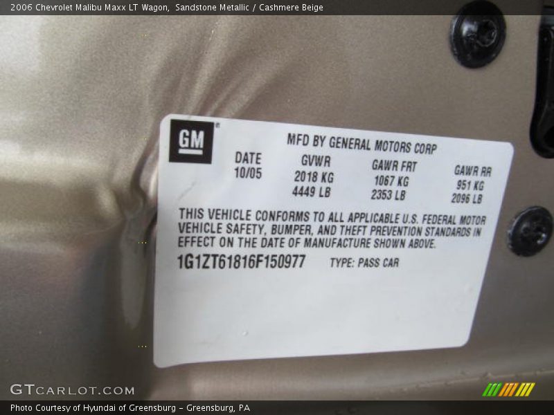 Sandstone Metallic / Cashmere Beige 2006 Chevrolet Malibu Maxx LT Wagon