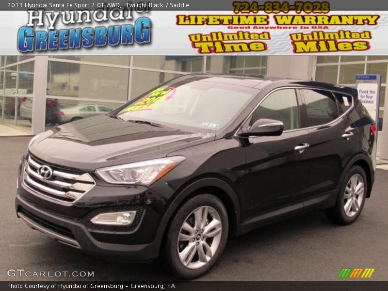 Twilight Black / Saddle 2013 Hyundai Santa Fe Sport 2.0T AWD