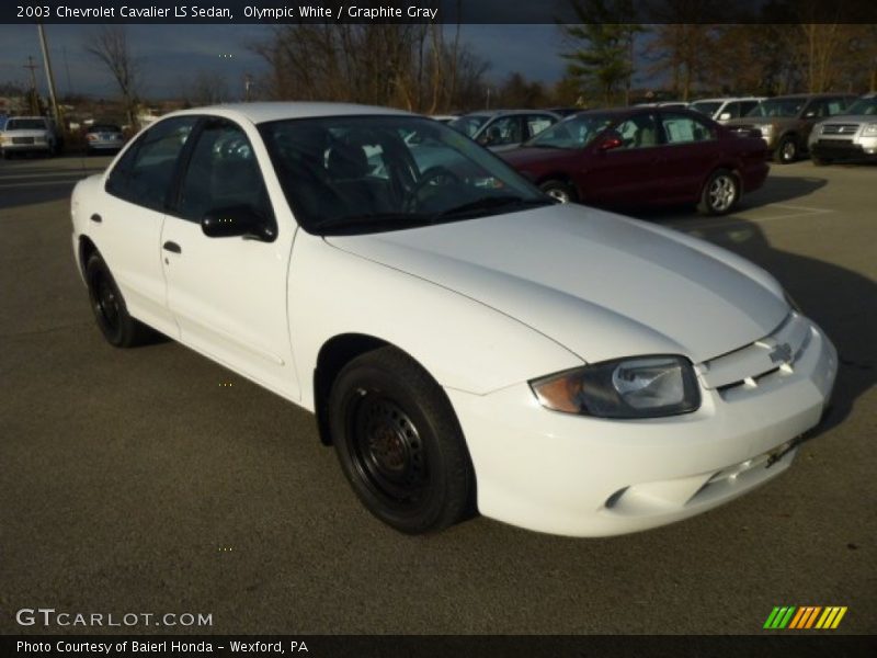 Olympic White / Graphite Gray 2003 Chevrolet Cavalier LS Sedan