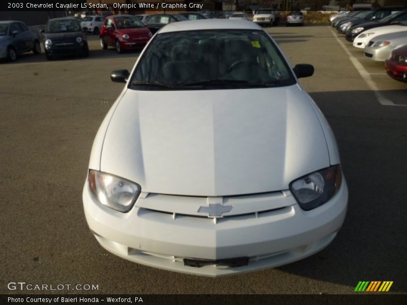 Olympic White / Graphite Gray 2003 Chevrolet Cavalier LS Sedan