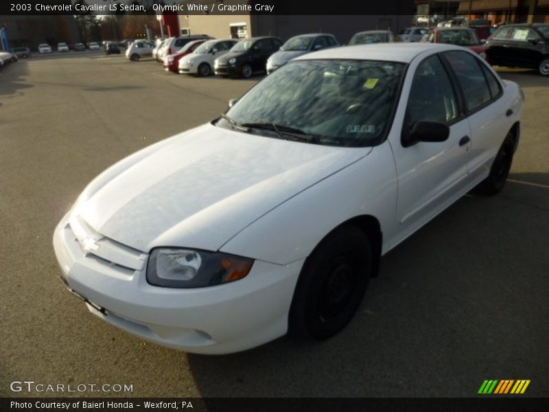 Olympic White / Graphite Gray 2003 Chevrolet Cavalier LS Sedan