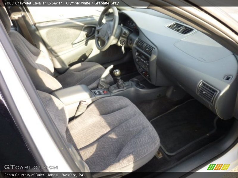 Olympic White / Graphite Gray 2003 Chevrolet Cavalier LS Sedan