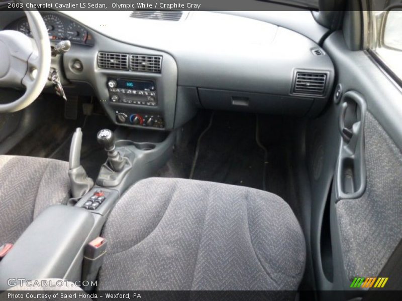 Olympic White / Graphite Gray 2003 Chevrolet Cavalier LS Sedan