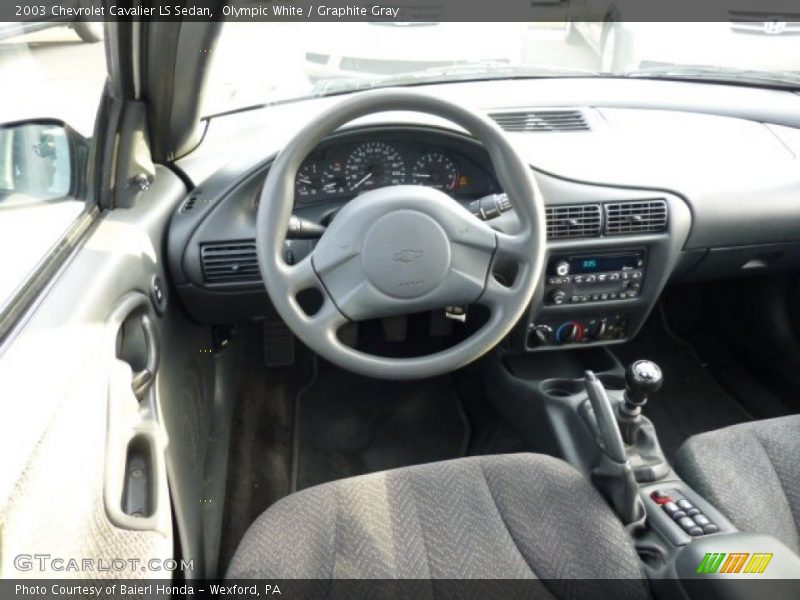 Olympic White / Graphite Gray 2003 Chevrolet Cavalier LS Sedan