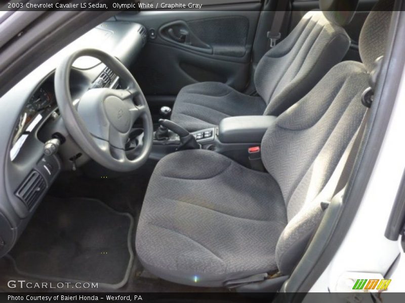 Olympic White / Graphite Gray 2003 Chevrolet Cavalier LS Sedan