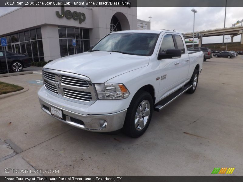 Bright White / Black/Diesel Gray 2013 Ram 1500 Lone Star Quad Cab