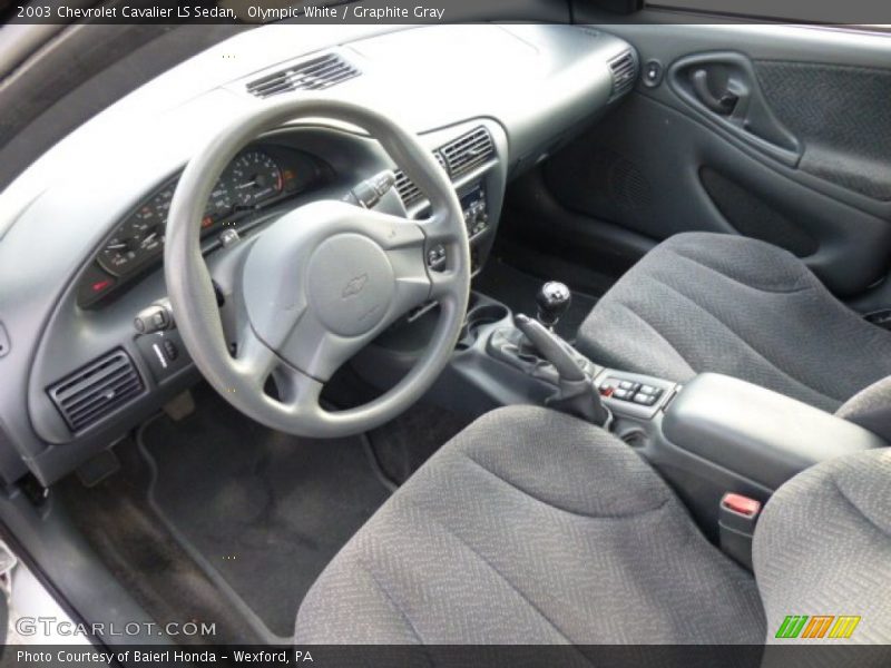 Olympic White / Graphite Gray 2003 Chevrolet Cavalier LS Sedan