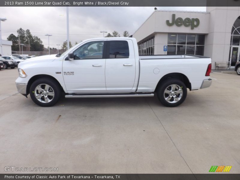 Bright White / Black/Diesel Gray 2013 Ram 1500 Lone Star Quad Cab
