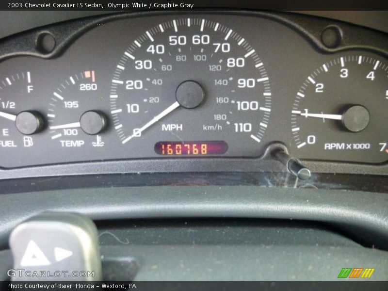 Olympic White / Graphite Gray 2003 Chevrolet Cavalier LS Sedan