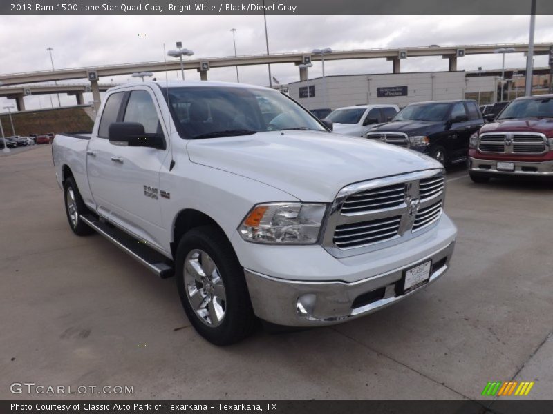 Bright White / Black/Diesel Gray 2013 Ram 1500 Lone Star Quad Cab