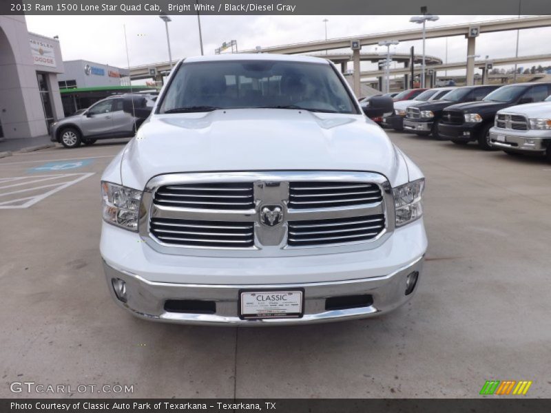 Bright White / Black/Diesel Gray 2013 Ram 1500 Lone Star Quad Cab