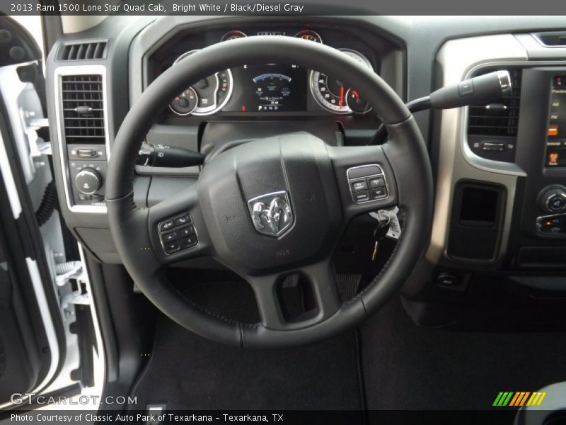 Bright White / Black/Diesel Gray 2013 Ram 1500 Lone Star Quad Cab