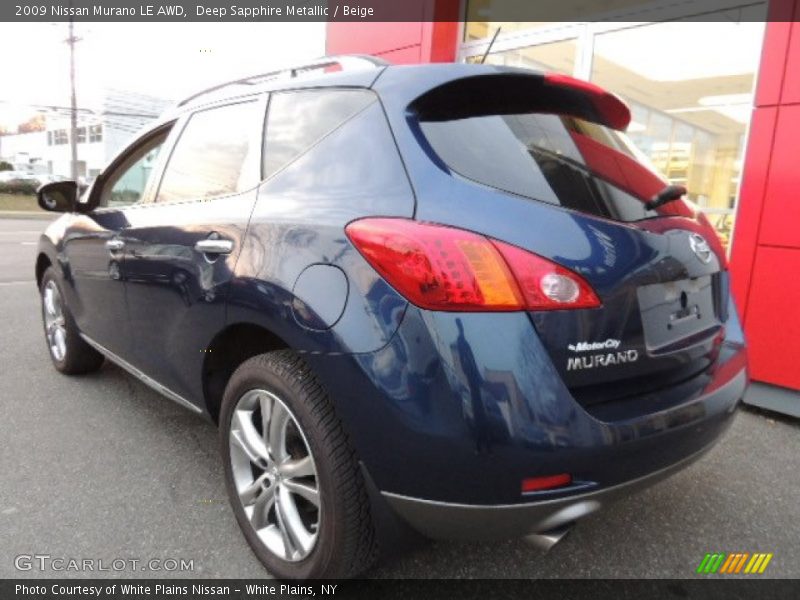 Deep Sapphire Metallic / Beige 2009 Nissan Murano LE AWD