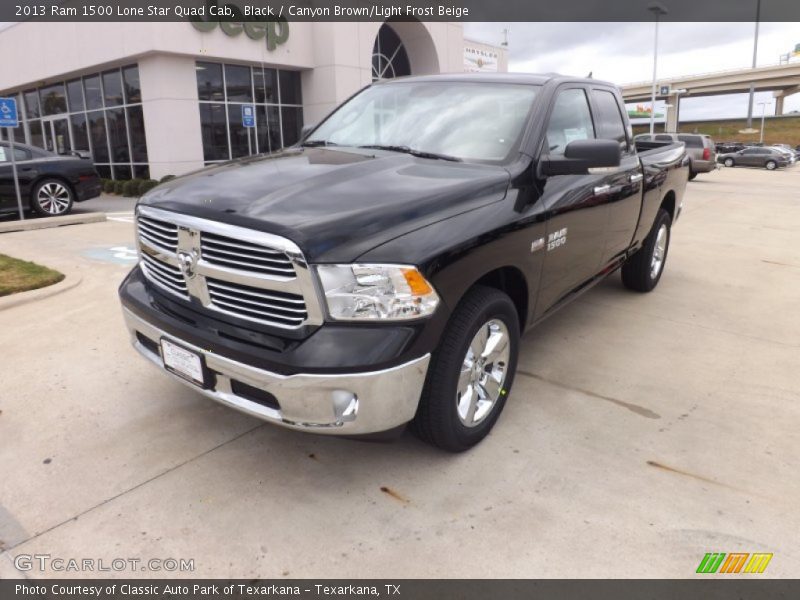 Black / Canyon Brown/Light Frost Beige 2013 Ram 1500 Lone Star Quad Cab