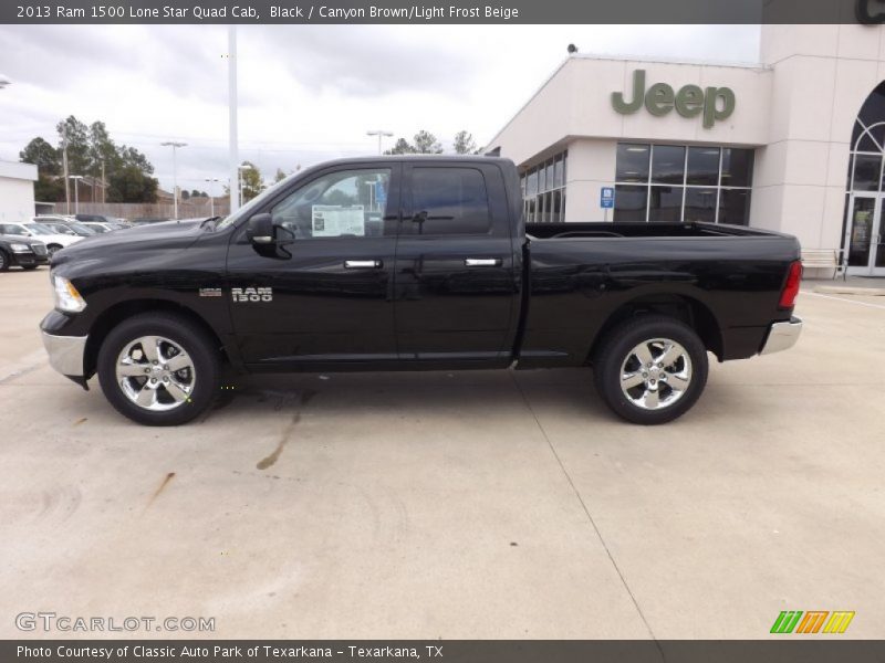 Black / Canyon Brown/Light Frost Beige 2013 Ram 1500 Lone Star Quad Cab