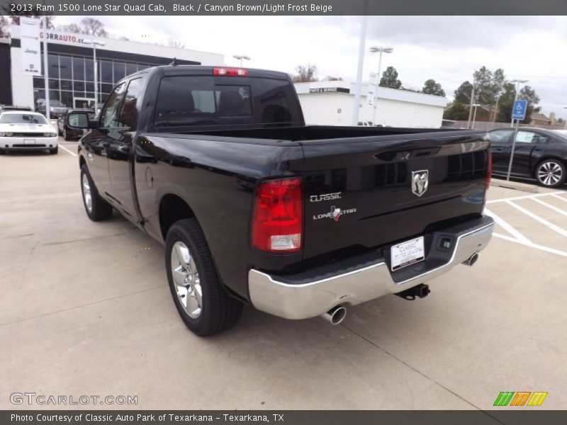 Black / Canyon Brown/Light Frost Beige 2013 Ram 1500 Lone Star Quad Cab
